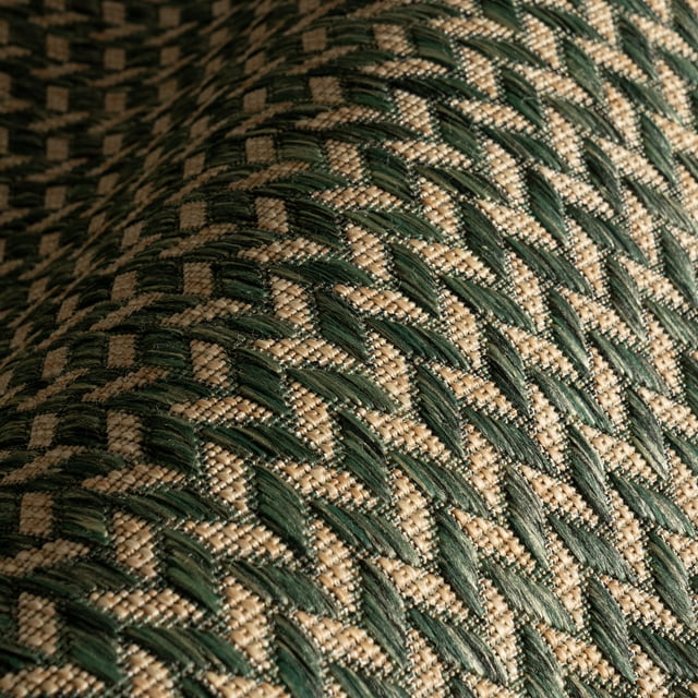 Camryn Herringbone Indoor/Outdoor Area Rug, 8' x 10', Green