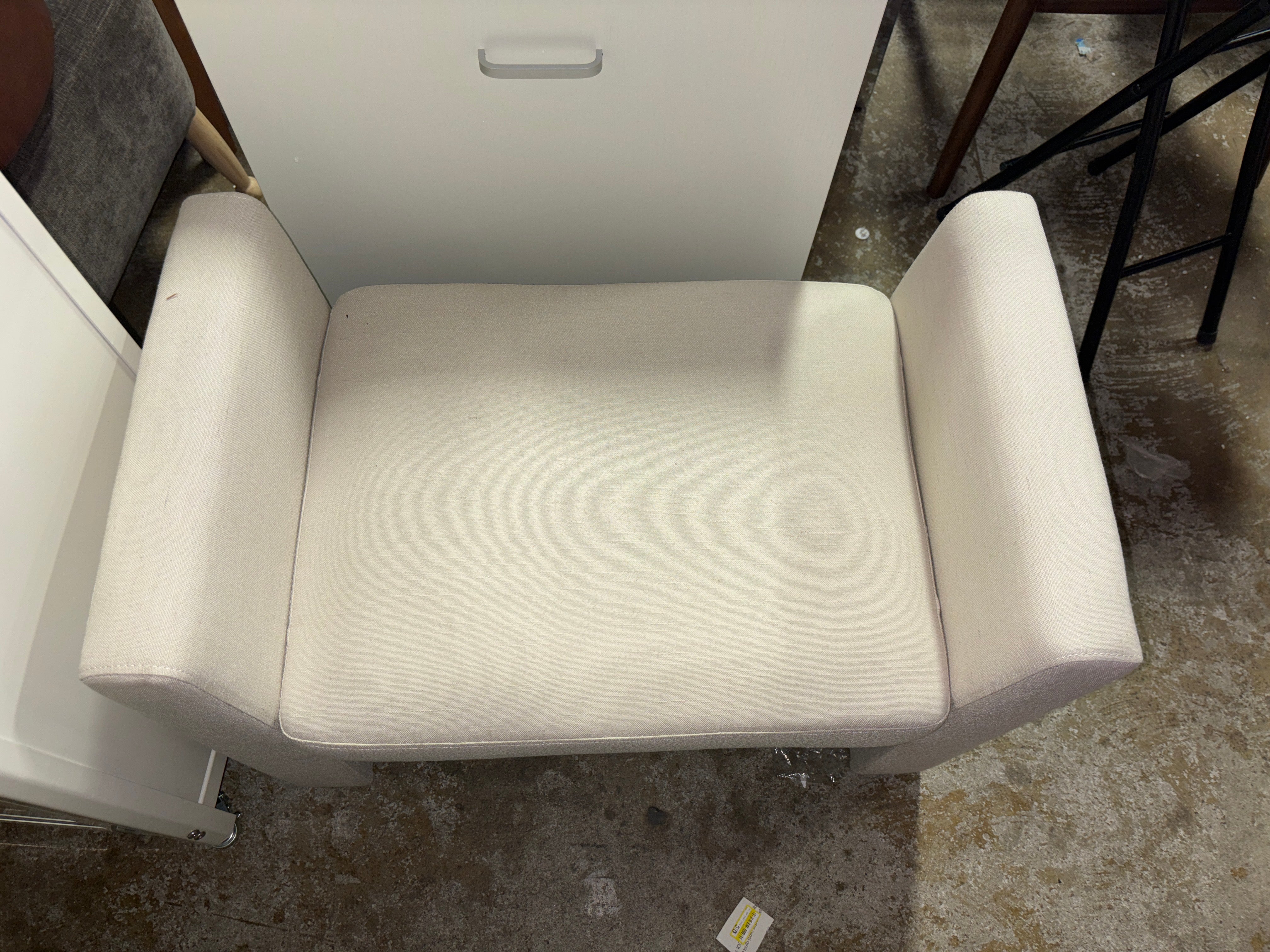 Vernon Ottoman - Linen SHOWROOM ITEM