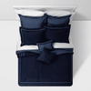 8pc Sanford Comforter Set King Navy/Blue