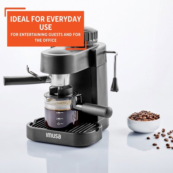 4cup Electric Espresso Cappuccino Maker, Black