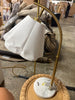 Scalloped Shade Table Lamp with Marble Base - White SHOWROOM ITEM