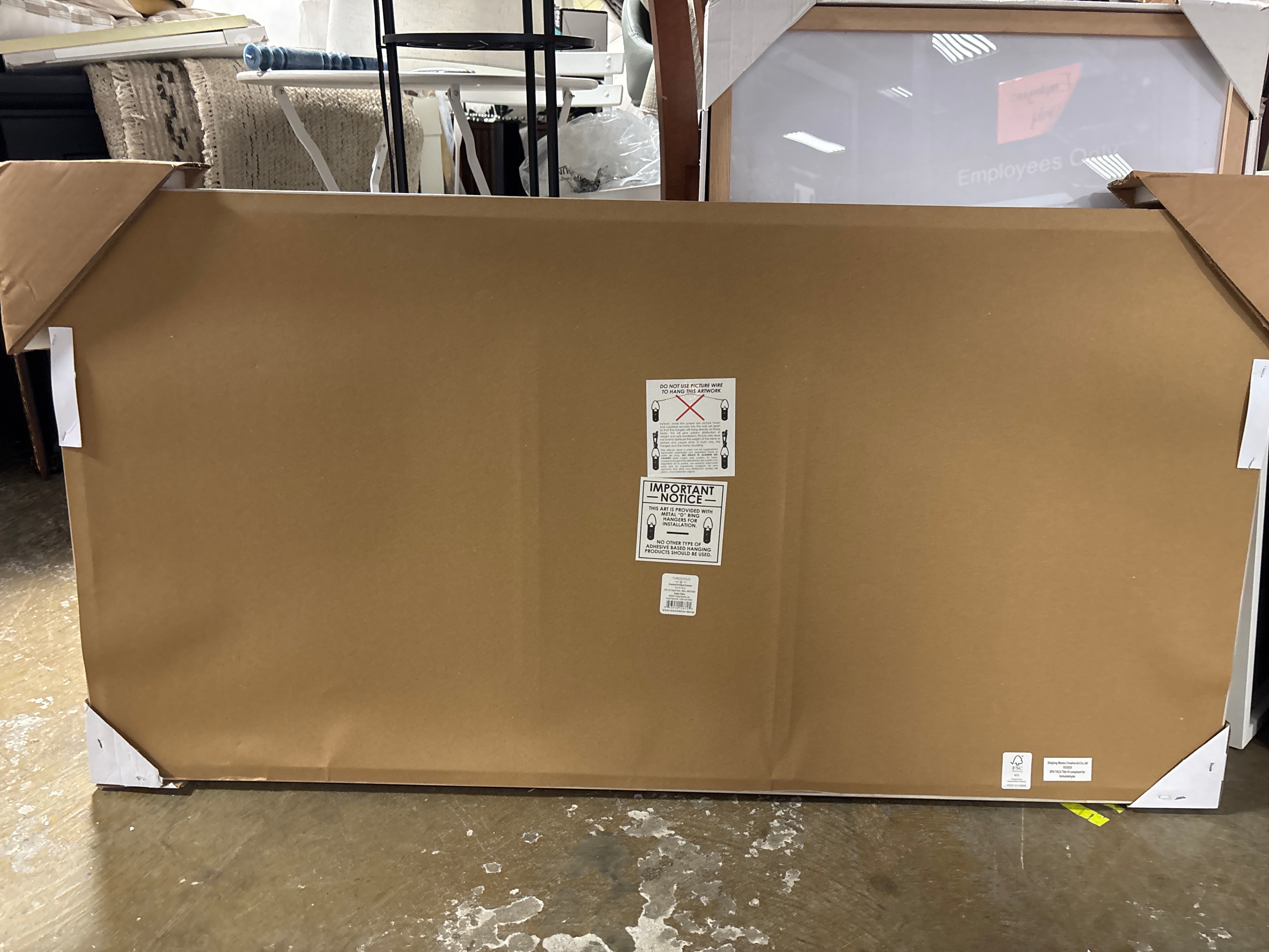 47" x 24" Haze Framed Wall Canvas - Beige Frame SHOWROOM ITEM