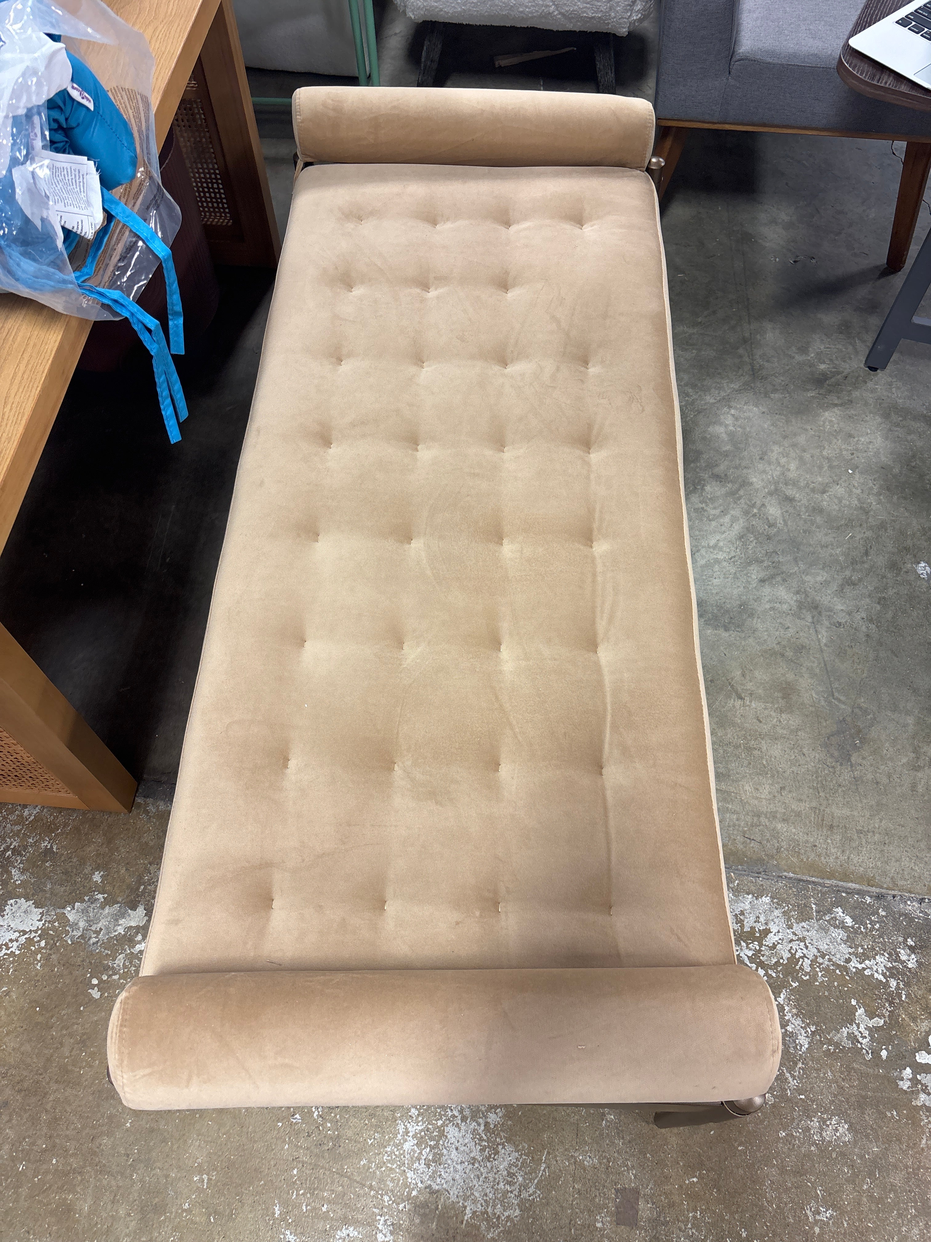 Bolster Tufted Bench - Beige SHOWROOM ITEM