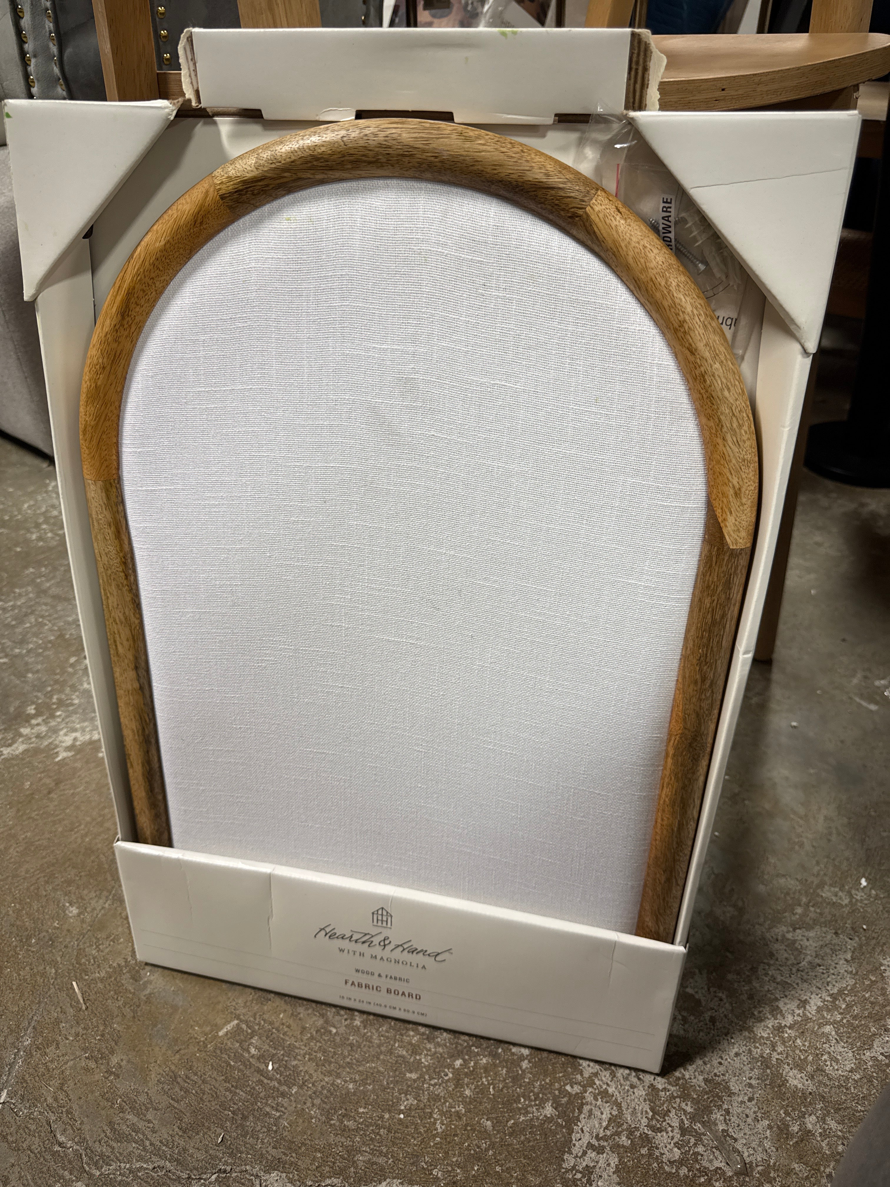 Arched 16"x24" Wood Framed Fabric Bulletin Board - Hearth & Hand™ with Magnolia SHOWROOM ITEM