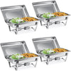 2-Pan Stainless Steel Rectangle Chafing Dish Buffet Catering Warmer Set 4-Piece
