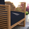Carlsbad Teak Wood Outdoor Patio Armchair - Natural Navy