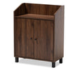 8 Pairs Walnut Brown Manufactured Wood Shoe Storage Cabinet