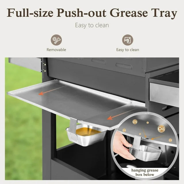 4-Burner Propane Gas Grill and Griddle Combo with Side Burner in Black