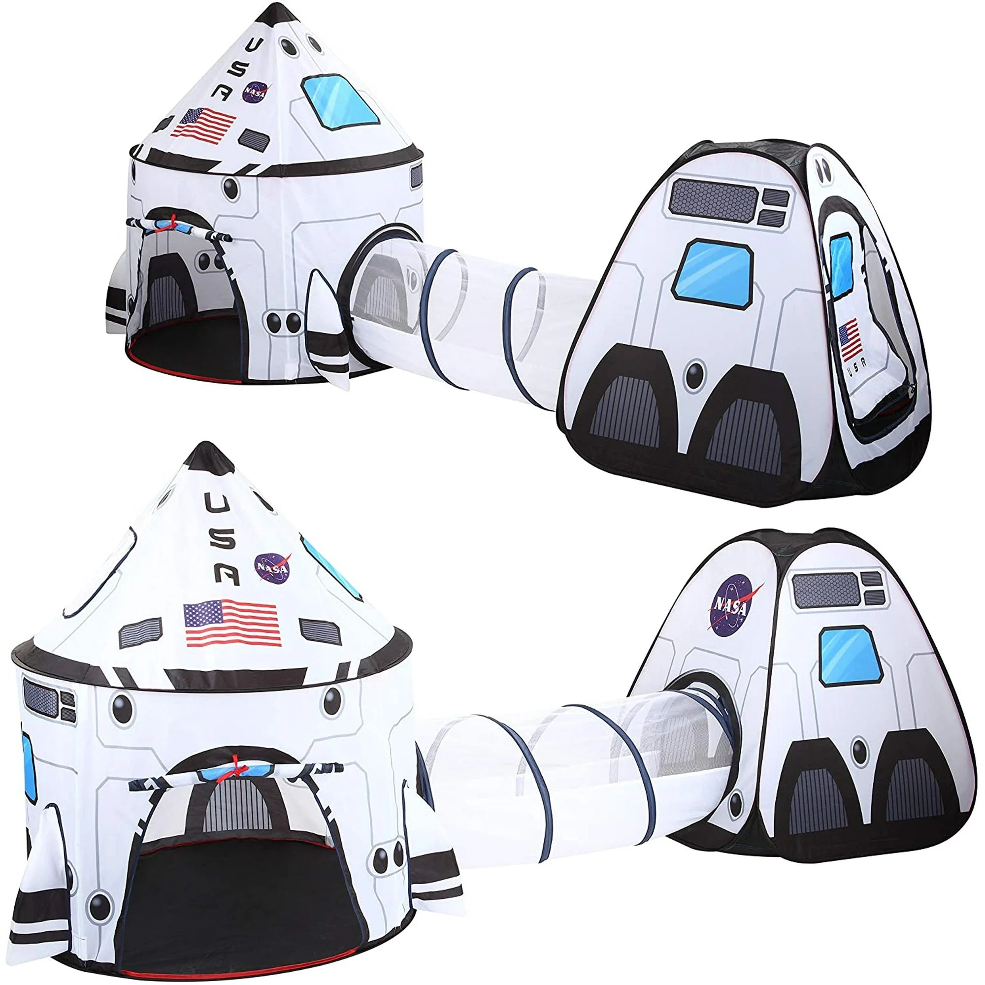 Rocket Ship Play Tent, Pop up with Tunnel and Playhouse Kids