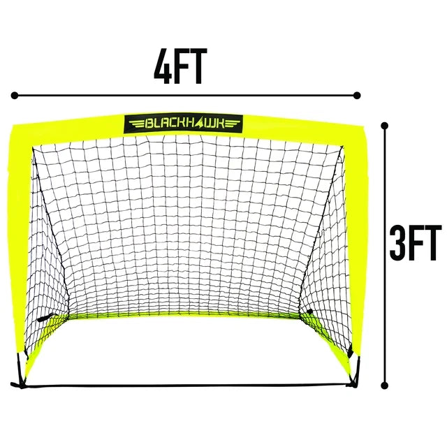 Blackhawk Soccer Goal - Pop up - Indoor + Outdoor - Adult + Kids Yellow