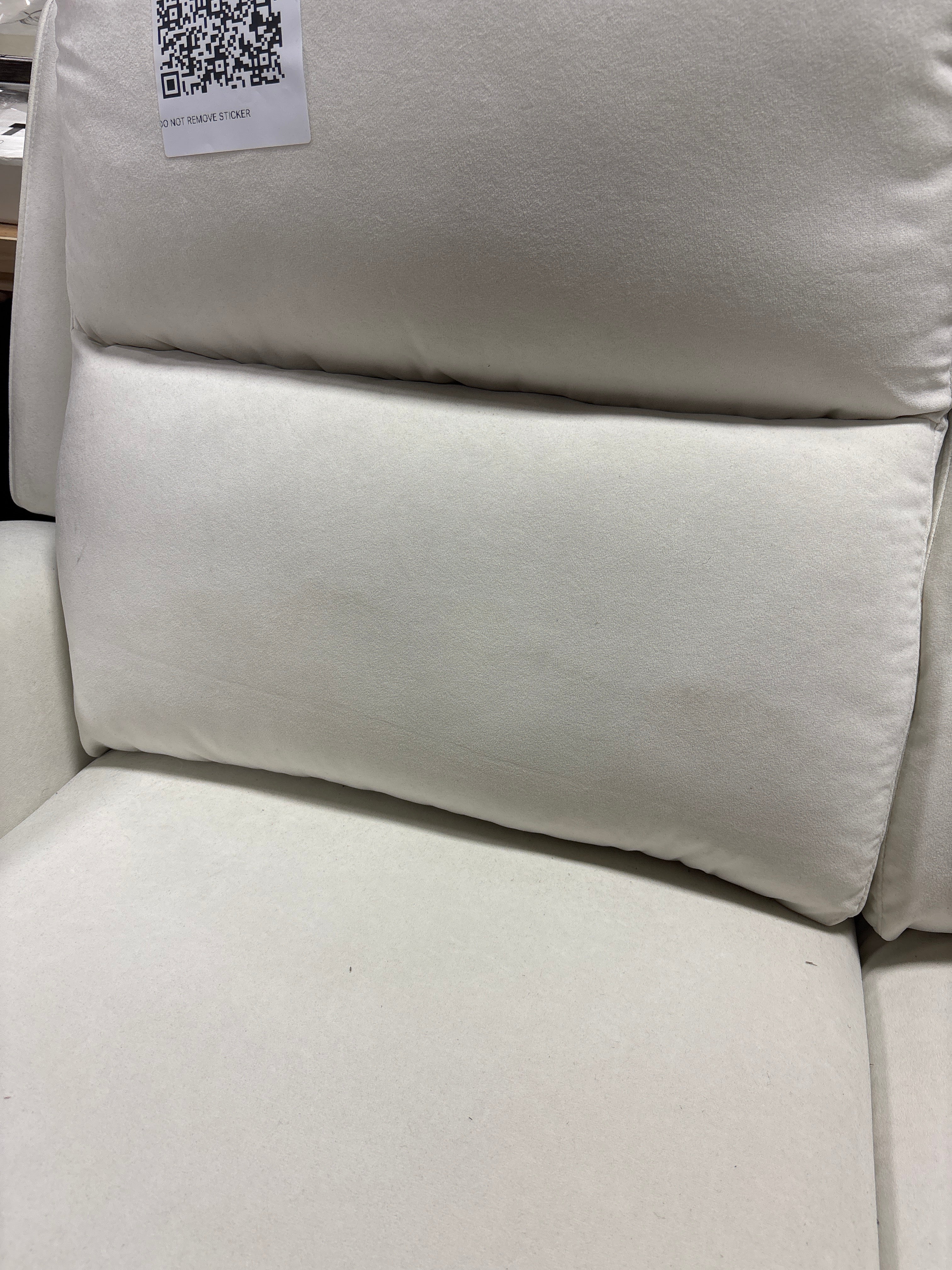 Outre 86.2" Wide Microfiber Upholstered Zero Clearance Recliner - Cream SHOWROOM ITEM