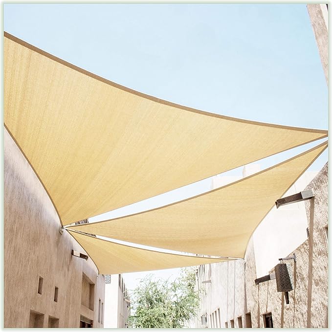 Beige Sun Shade Sail Right Triangle Canopy
