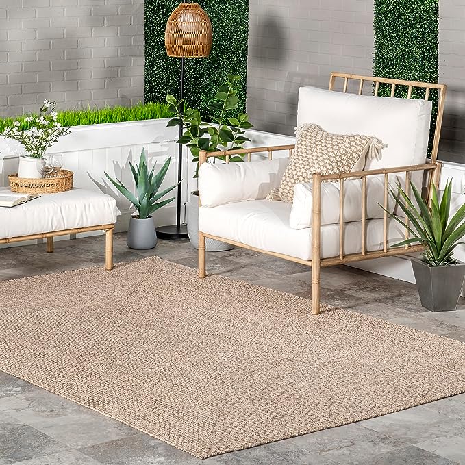 Wynn Braided Indoor/Outdoor Area Rug, Tan