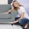 4 Piece Sofa Cover High Stretch Couch Slipcover for 3 Cushion Soft Sofa Slipcover Jacquard Fabric Furniture Covers with Elastic Bottom Machine Washable(Light Gray,Large)