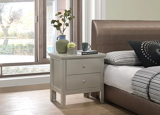 Primo Nightstand, Silver Champagne