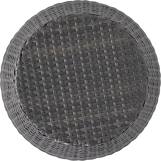 Outdoor Wicker  Barrell Side Table (Grey)