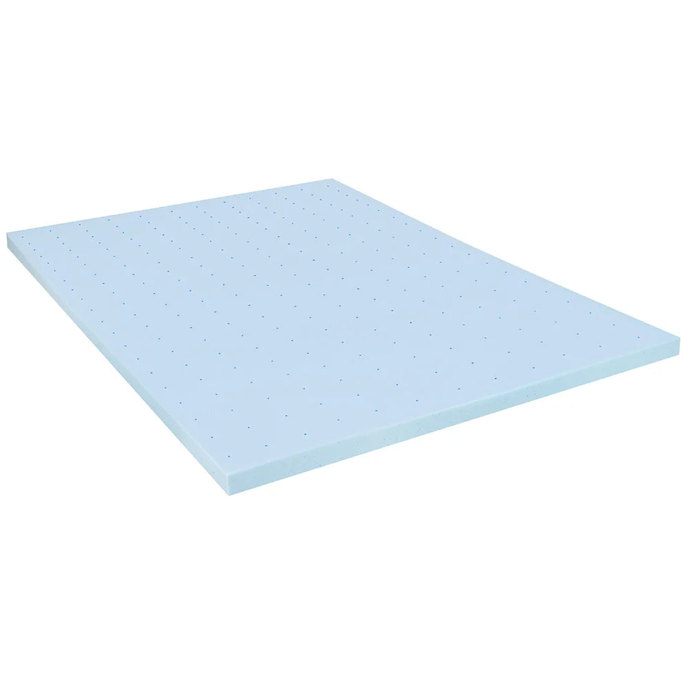 Furniture  Twin Size Cooling Memory Foam Mattress Topper, Blue