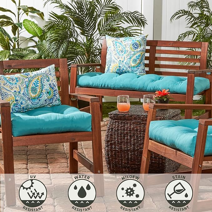 Baltic Paisley Square Outdoor Throw Pillow (2-Pack)