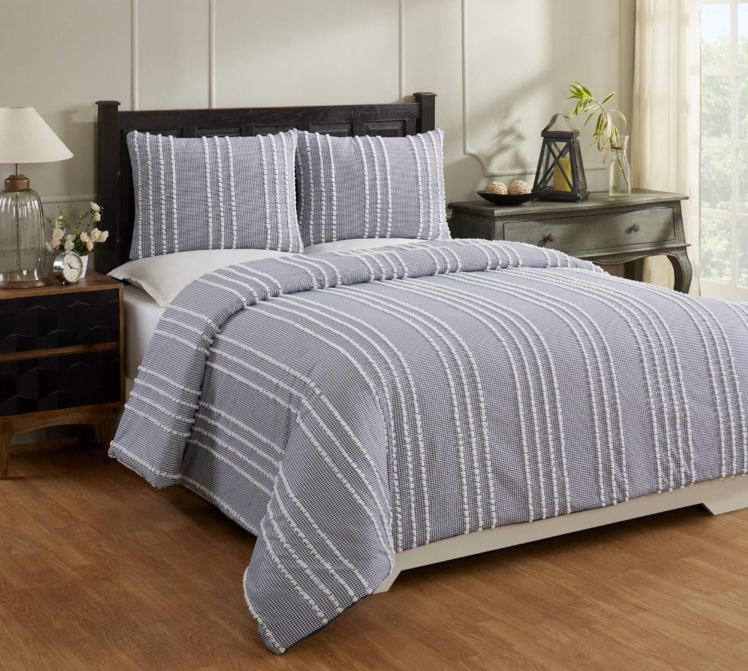 Bed Comforter Bedding Comforter Sets, Winston Comforter Collection in Twin, Taupe - 100% Cotton Tufted, Unique Luxurious, Soft Plush Machine Washable Tumble Dry