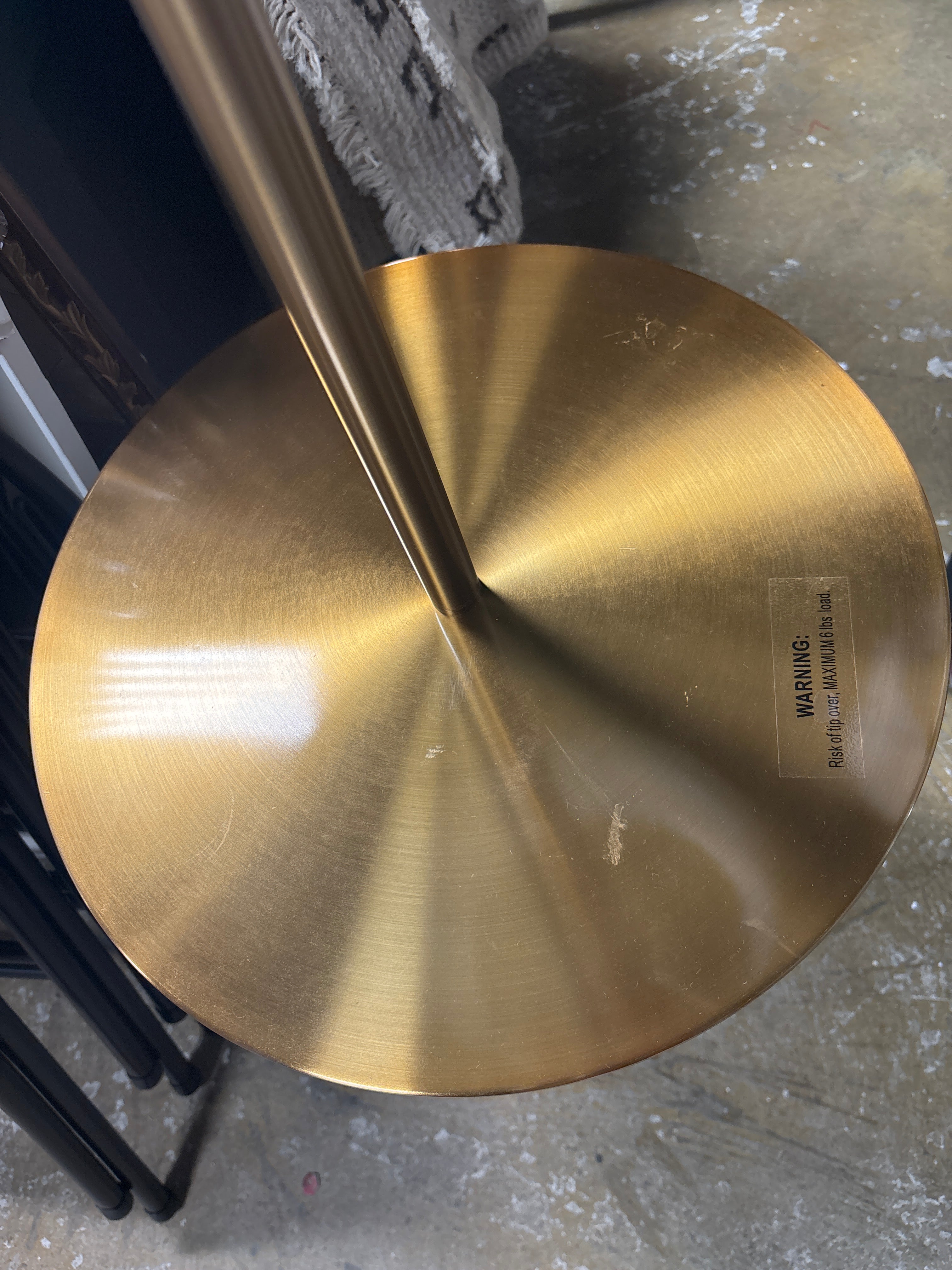 67.75"x17" Modern Floor Lamp with Table - Brass SHOWROOM ITEM