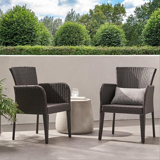 Versatile Style, Set of 2 Ding Chair, PE Wicker (Brown Multi)
