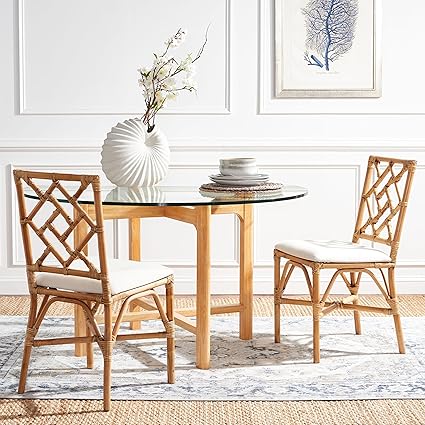 Bhumi Brown/White Accent Chair with Cushion Set of 2