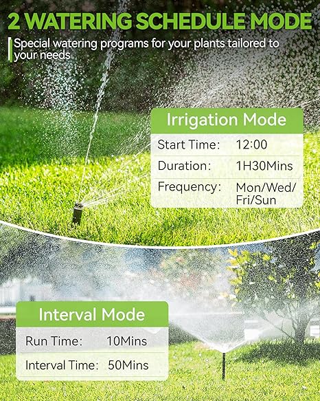WiFi Sprinkler Timer, Brass Inlet Smart Hose Timer for Watering, Smart Water Timer for Garden Hose with Hub, APP & Voice Control, Automatic Irrigation System for Lawns and Yard