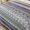 Boho Quilt Set King, Purple Bohemian 3 Pieces Quilt Sets, Lightweight Summer Bedspread Coverlet Bedding Set for All Season (103