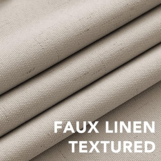 Blackout Curtains Thermal Insulated Linen Textured Heat 2 Panel Sets, Cobblestone