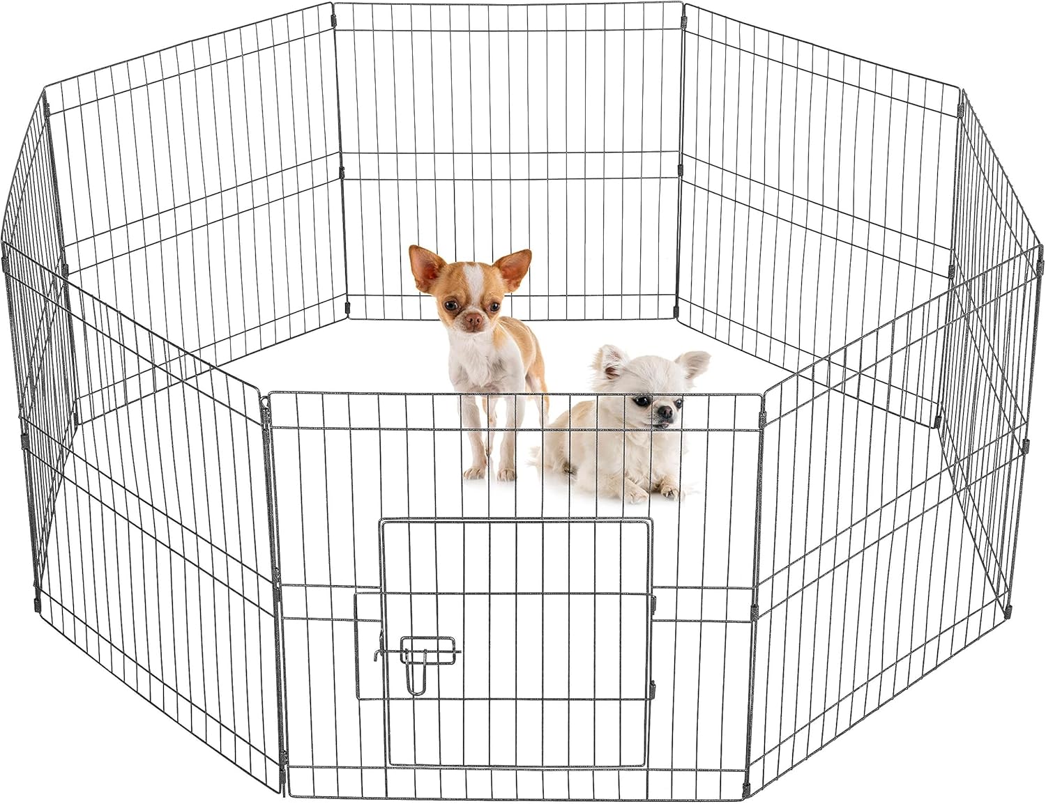 8 Panel Foldable Metal Dog Exercise Pen Pet Playpen Dog Fence Outdoor & Indoor Use for Small Animals with Door Black