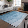 Blue Indoor Outdoor Area Rug, Easy Clean, Machine Washable, Non Shedding, Bedroom, Living Room, Dining Room, Kitchen, Patio Rug