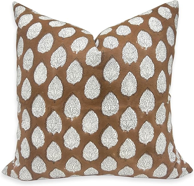 Linen Fabric Handmade Block Leaf Print Soft  - SHOWROOM ITEM 