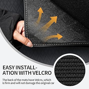 Cargo Mat & Backrest Mat for 2017-2025 Jeep Compass, Custom Fit PU Leather Cargo Liner and Rear Backrest Protector