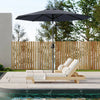 Outdoor Patio Umbrella, with Push Button Tilt and Crank Grey