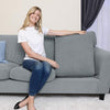 4 Piece Sofa Cover High Stretch Couch Slipcover for 3 Cushion Soft Sofa Slipcover Jacquard Fabric Furniture Covers with Elastic Bottom Machine Washable(Light Gray,Large)
