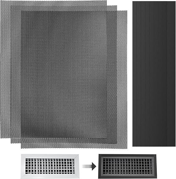 3Pack DIY Floor Vent Covers, PVC Magnetic Vent Covers Air Vent Screen Mesh AC Vent Mesh Cover Register Screen Cover for Floor Wall Ceiling Catch Debris Hair Insect