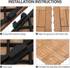27PCS Natural Wood Deck Tiles Interlocking Patio Deck Tiles Solid Wood and Plastic Indoor&Outdoor