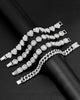 4PCS Gold Bracelets for Women Silver Clustered Tennis Bracelet for Women Heart Round Diamond Cuban Bracelet Layered Link Bracelet Set Fashion Jewelry for Women Set