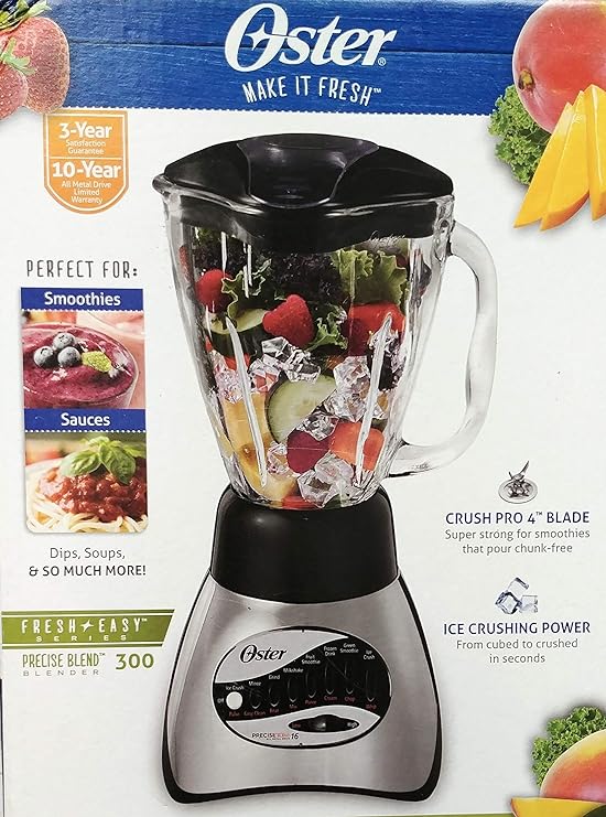 16-Speed Blender with Glass Jar, Black