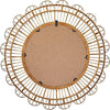 Bamboo Wood Handmade Room Wall Mirror Woven Entryway Mirror with Beaded Accents, Wall Mounted Mirror, Brown
