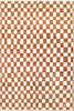 Dominique Abstract Checkered Fringe Orange, 8 X 10.2