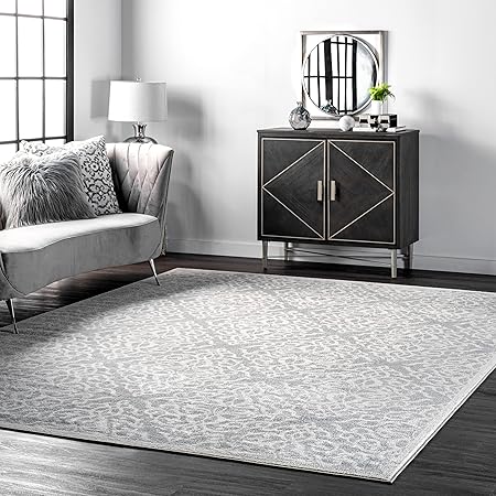 Jaime Vintage Trellis Area Rug, Gray