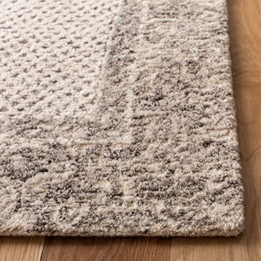 9' x 12' Ivory/Grey Handmade Premium Wool Area Rug