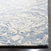 Blossom Collection Area Rug - 8' x 10' Square, Blue & Ivory, Handmade Wool, Ideal for High Traffic Areas in Living Room, Bedroom