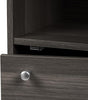3 Tier Wood Storage Shelf, Bookcase, Bookshelf for Small Spaces, 1 Door, Gray