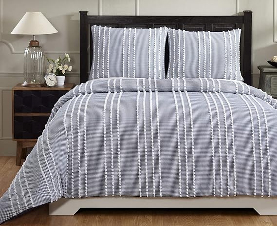 Bed Comforter Bedding Comforter Sets, Winston Comforter Collection in Twin, Taupe - 100% Cotton Tufted, Unique Luxurious, Soft Plush Machine Washable Tumble Dry
