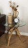 Wood Handmade Side End Accent Table Tree Branch with Clear Glass Top ONLY