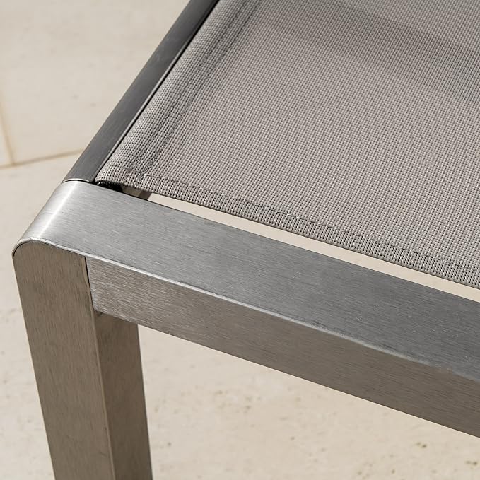 SET OF 2 Home Cape Coral KD Outdoor Mesh Chaise Lounge, Gray