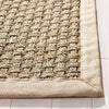 Natural Fiber Collection Accent Rug - 3' x 5', Natural & Beige, Border Basketweave Seagrass Design, Easy Care, Ideal for High Traffic Areas