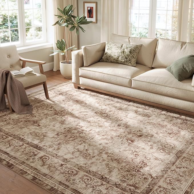 8'x10' Farmhouse Style Area Rug - Cappuccino Beige SHOWROOM ITEM